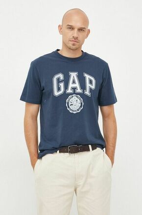 Bombažna kratka majica GAP mornarsko modra barva - mornarsko modra. Lahkotna kratka majica iz kolekcije GAP. Model izdelan iz tanke