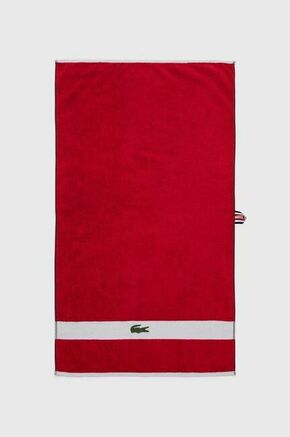 Bombažna brisača Lacoste L Casual Rouge 55 x 100 cm - rdeča. Brisača iz kolekcije Lacoste. Model izdelan iz vzorčaste tkanine.