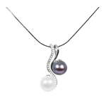 JwL Luxury Pearls Biserna ogrlica 3in1 JL0540 (veriga, obesek, obesek) srebro 925/1000