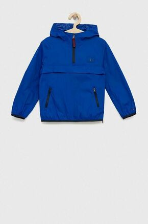 Otroška jakna Tommy Hilfiger - modra. Otroški Jakna iz kolekcije Tommy Hilfiger. Nepodložen model
