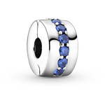 Pandora Srebrna sponka z modrimi kristali Moments 791972C01 srebro 925/1000