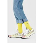 Nogavice Happy Socks moške, rumena barva - rumena. Visoke nogavice iz kolekcije Happy Socks. Model izdelan iz elastičnega, vzorčastega materiala.