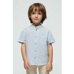 Otroška srajca s primesjo lanu Mayoral - modra. Otroški srajca iz kolekcije Mayoral. Model izdelan iz enobarvne tkanine.