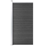 shumee Ograjni panel WPC 95x186 cm črn