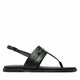Usnjeni sandali Calvin Klein FLAT TP SANDAL METAL BAR LTH ženski, črna barva, HW0HW02031 - črna. Sandali iz kolekcije Calvin Klein. Model je izdelan iz naravnega usnja. Model z mehkim, oblikovanim vložkom zagotavlja udobje.