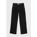 Otroške kavbojke Calvin Klein Jeans - črna. Kavbojke iz kolekcije Calvin Klein Jeans wide leg kroja, z visokim pasom. Model izdelan iz bombažnega denima.