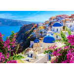 ENJOY Puzzle Santorini z rožicami Grčija 1000 kosov