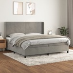 Box spring postelja z vzmetnico svetlo siva 200x200 cm žamet - vidaXL - Siva - 95,49 - 200 x 200 cm - vidaXL