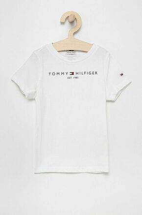 Otroški bombažen t-shirt Tommy Hilfiger bela barva - bela. Otroški T-shirt iz kolekcije Tommy Hilfiger. Model izdelan iz bombažnega materiala.