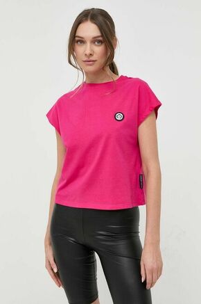Bombažna kratka majica PLEIN SPORT roza barva - roza. Kratka majica iz kolekcije PLEIN SPORT