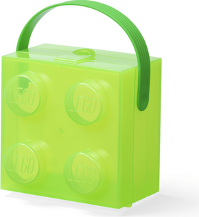 LEGO škatla z ročajem - prosojno zelena