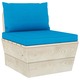 Vidaxl Blazine za kavč iz palet 2 kosa svetlo modro blago