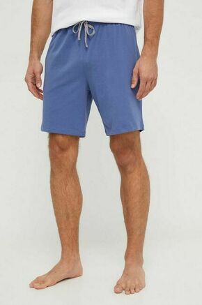 Kratke hlače lounge BOSS - modra. Kratke hlače iz kolekcije BOSS. Model izdelan iz gladke pletenine. Model iz izjemno udobne tkanine z visoko vsebnostjo bombaža.