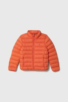 Otroška puhovka Tommy Hilfiger oranžna barva - oranžna. Otroški jakna iz kolekcije Tommy Hilfiger. Podložen model