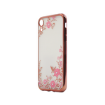 Chameleon Apple iPhone XR - Gumiran ovitek (TPUE) - roza rob - roza rožice