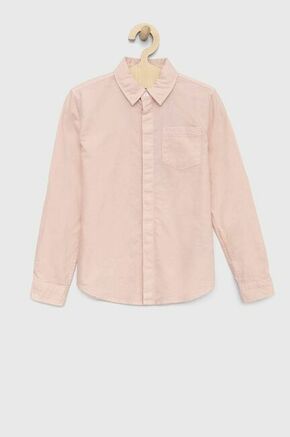 Otroška bombažna srajca Guess roza barva - roza. Otroška srajca iz kolekcije Guess. Model izdelan iz tanke
