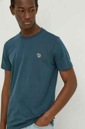 Bombažna kratka majica PS Paul Smith moški - modra. Kratka majica iz kolekcije PS Paul Smith