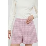 Kratke hlače United Colors of Benetton ženske, roza barva - roza. Kratke hlače iz kolekcije United Colors of Benetton. Model izdelan iz debele, rahlo elastične tkanine.