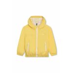 Otroška jakna BOSS rumena barva - rumena. Otroška Jakna iz kolekcije BOSS. Nepodloženi model izdelan iz enobarvnega materiala. Zaščita pred rahlim dežjem.