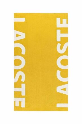 Brisača za plažo Lacoste - rumena. Brisača za na plažo iz kolekcije Lacoste. Model izdelan iz tekstilnega materiala.