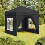 Vidaxl Zložljiv vrtni šotor s stranicami antracit 2x2 m