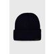 Volnena kapa Calvin Klein črna barva - črna. Kapa iz kolekcije Calvin Klein. Model izdelan iz enobarvne pletenine.