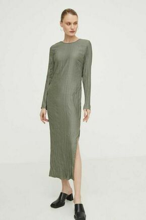 Obleka Samsoe Samsoe zelena barva - zelena. Obleka iz kolekcije Samsoe Samsoe. Model izdelan iz lahke tkanine. Model iz izjemno udobne
