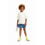 Otroški bombažen pulover Desigual bela barva - bela. Otroški pulover iz kolekcije Desigual. Model izdelan iz pletenine z nalepko.