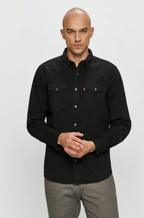 Levi's srajca iz jeansa - črna. Srajca iz kolekcije Levi's. Model izdelan iz denima. Ima klasičen