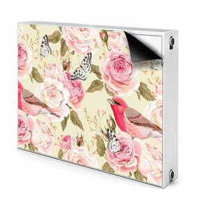 Tulup.si Pokrov radiatorja Ptice cvetove metulji 90x60 cm