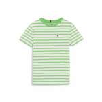 Otroška kratka majica Tommy Hilfiger zelena barva - zelena. Otroške lahkotna kratka majica iz kolekcije Tommy Hilfiger. Model izdelan iz tanke, elastične pletenine. Nežen material, prijeten na dotik.
