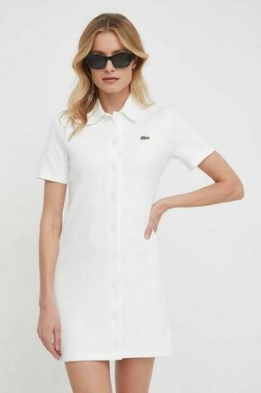 Obleka Lacoste bela barva - bela. Obleka iz kolekcije Lacoste. Model izdelan iz tanke