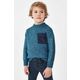 Otroški pulover Mayoral - modra. Otroške Pulover iz kolekcije Mayoral. Model izdelan iz vzorčaste pletenine. Model iz izjemno udobne, zračne tkanine.