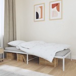 vidaXL Kovinski posteljni okvir bel 90x190 cm
