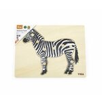 Viga Otroška lesena sestavljanka Montessori Zebra