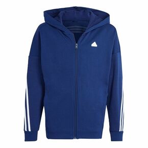 Otroški pulover adidas U FI 3S FZ mornarsko modra barva