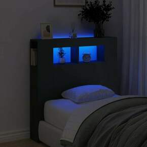 VidaXL LED posteljno vzglavje črno 100x18