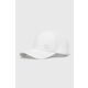 Bombažna bejzbolska kapa Calvin Klein bela barva - bela. Kapa s šiltom vrste baseball iz kolekcije Calvin Klein. Model izdelan iz tkanine z nalepko. Bombažen, udoben material.