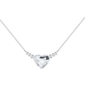 Preciosa Romantična srebrna ogrlica Srce s češkim kristalom Preciosa z ljubeznijo 6144 00 srebro 925/1000
