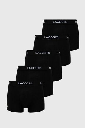 Boksarice Lacoste moške - črna. Boksarice iz kolekcije Lacoste. Model izdelan iz elastične pletenine. V kompletu je pet parov.