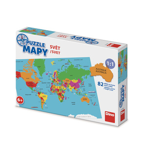 Zemljevid sveta Dino Puzzle 82 Puzzle NOVO