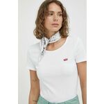Kratka majica Levi's 2-pack ženski, bela barva - bela. Kratka majica iz kolekcije Levi's, izdelana iz tanke, elastične pletenine. Model iz zračne tkanine z visoko vsebnostjo bombaža.