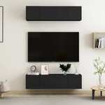 vidaXL TV omarice 4 kosi črne 60x30x30 cm iverna plošča