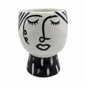 Črno-bela porcelanasta vaza Mauro Ferretti Pot Face
