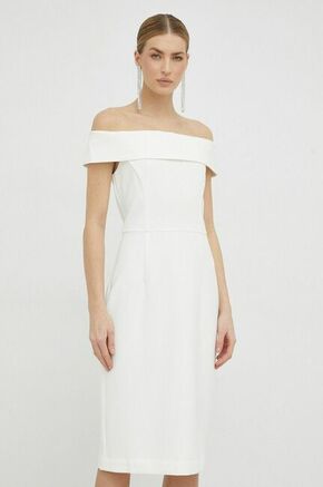 Obleka Ivy Oak bela barva - bela. Obleka iz kolekcije Ivy Oak. Oprijet model izdelan iz enobarvne tkanine.