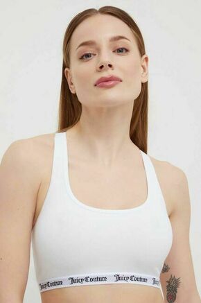 Modrček Juicy Couture bela barva - bela. Modrček športnega kroja iz kolekcije Juicy Couture. Model izdelan iz enobarvnega materiala.