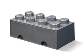 LEGO škatla za shranjevanje 8 - s temno sivim predalom 250 x 500 x 180 mm