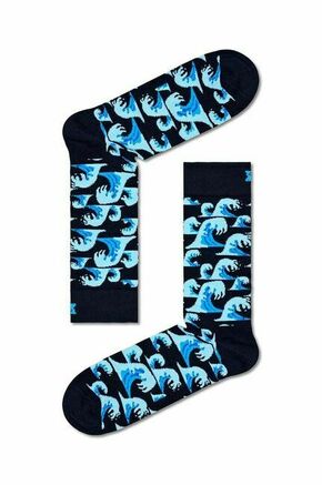 Nogavice Happy Socks Waves Sock - modra. Nogavice iz kolekcije Happy Socks. Model izdelan iz elastičnega