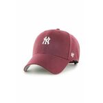 Kapa 47brand Mlb New York Yankees bordo barva - bordo. Kapa s šiltom vrste baseball iz kolekcije 47brand. Model izdelan iz tkanine z nalepko.