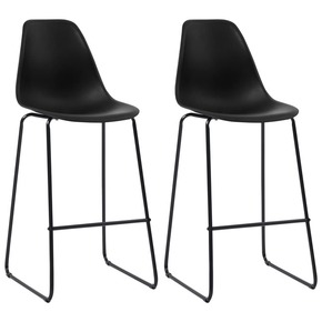 VidaXL Barski stoli 2 kosa črna plastika